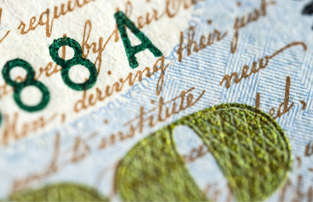 Close up view of one hundred American dollars bill. United States currency.