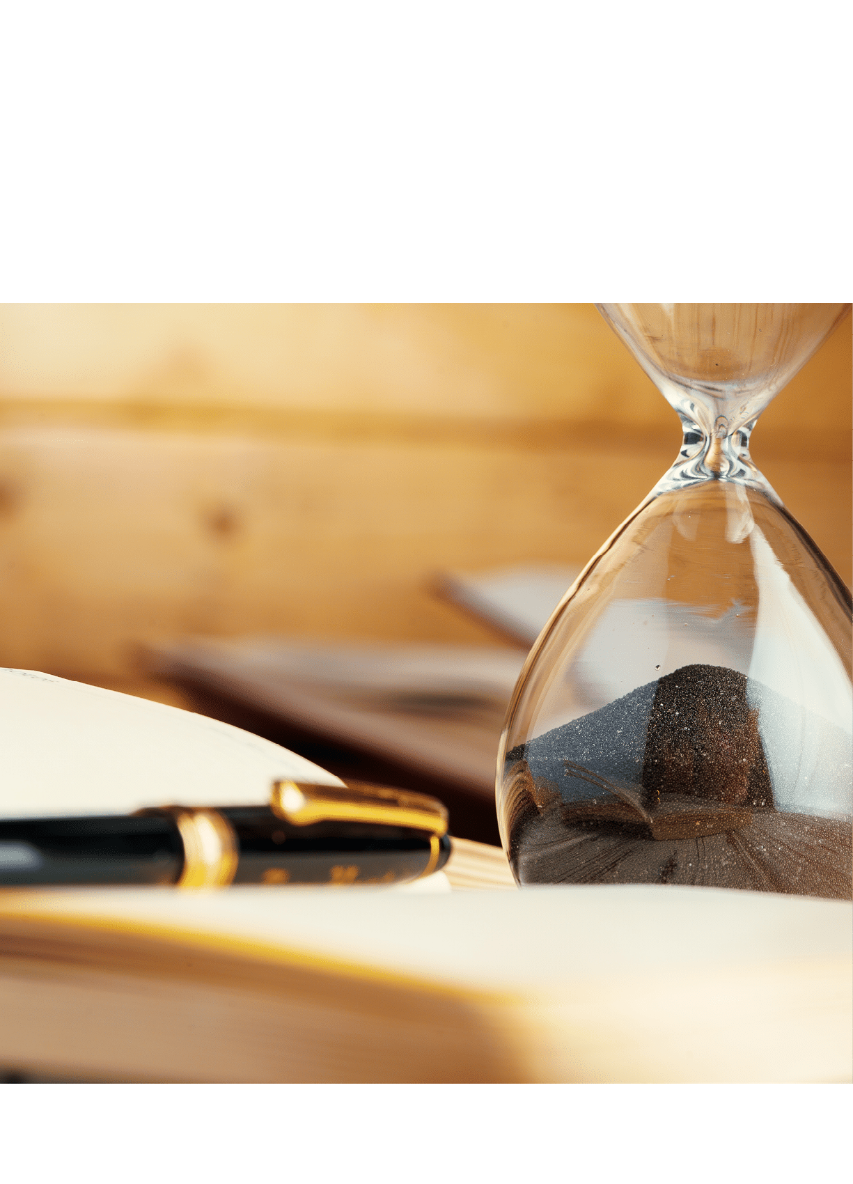 Sandglass clock close up on a table