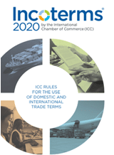 Capa do documento Incoterms 2020 da C mara de Com rcio Internacional com imagens relacionadas a transporte mar timo, trabalho em escrit rio e log stica aeroportu ria. Yapay zeka taraf ndan olu turulan a  klama