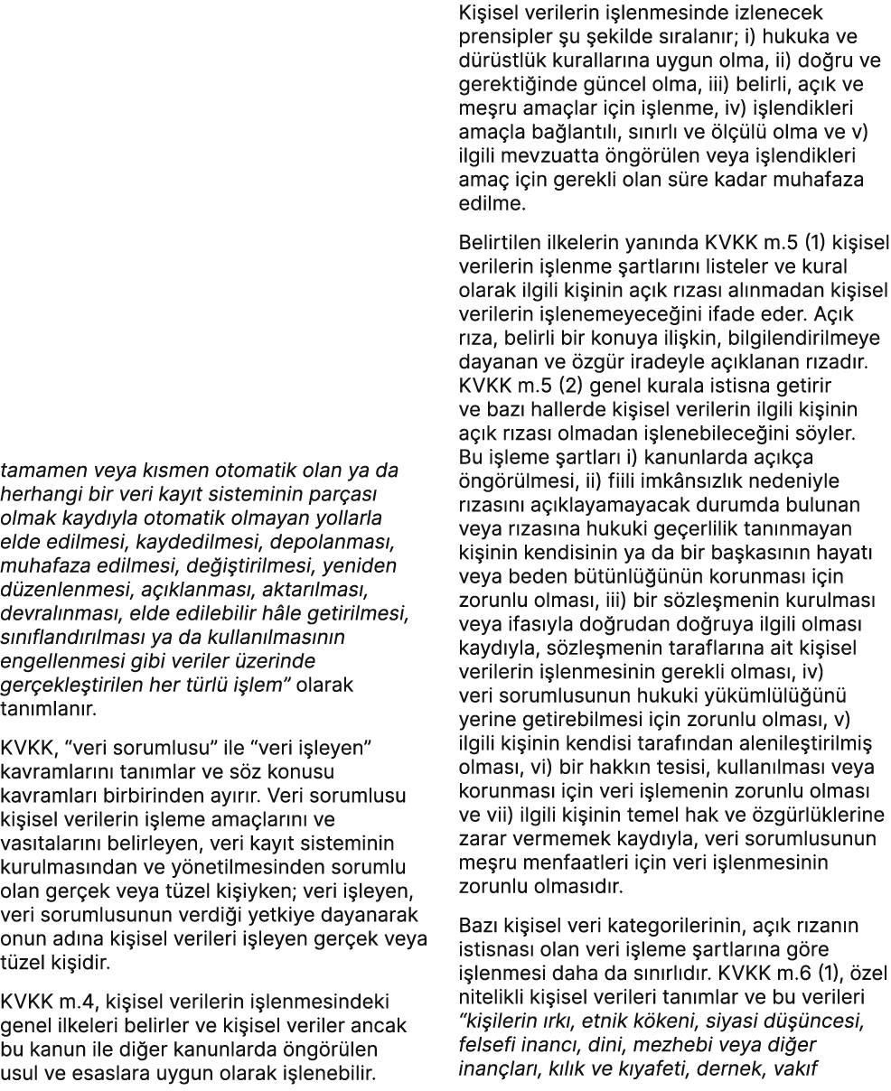 tamamen veya k smen otomatik olan ya da herhangi bir veri kay t sisteminin par as olmak kayd yla otomatik olmayan yo...