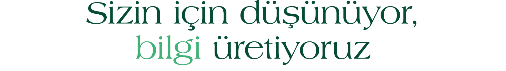 Sizin i in d  n yor, bilgi  retiyoruz