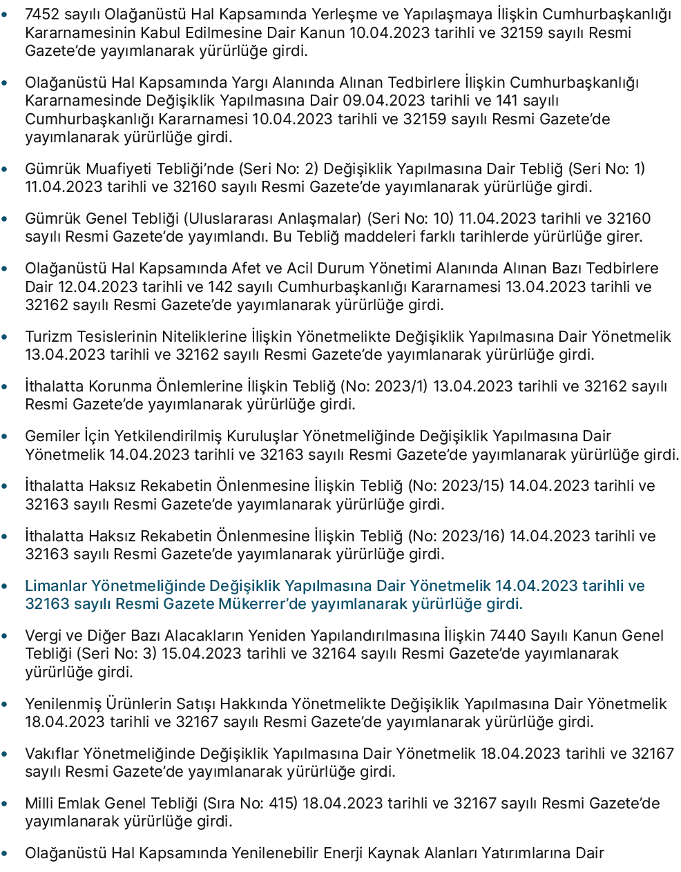 • 7452 say l Ola an st  Hal Kapsam nda Yerle me ve Yap la maya  li kin Cumhurba kanl    Kararnamesinin Kabul Edilmes...