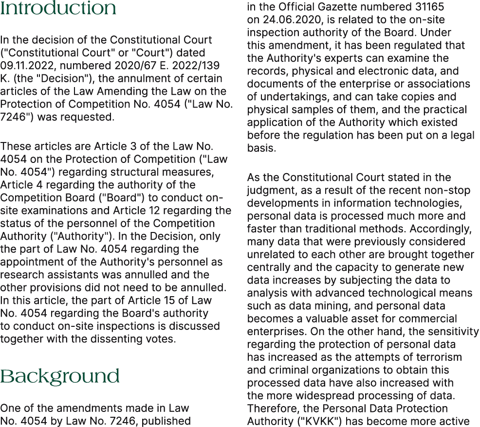 Introduction In the decision of the Constitutional Court (\“Constitutional Court\" or \"Court\") dated 09.11.2022, nu...