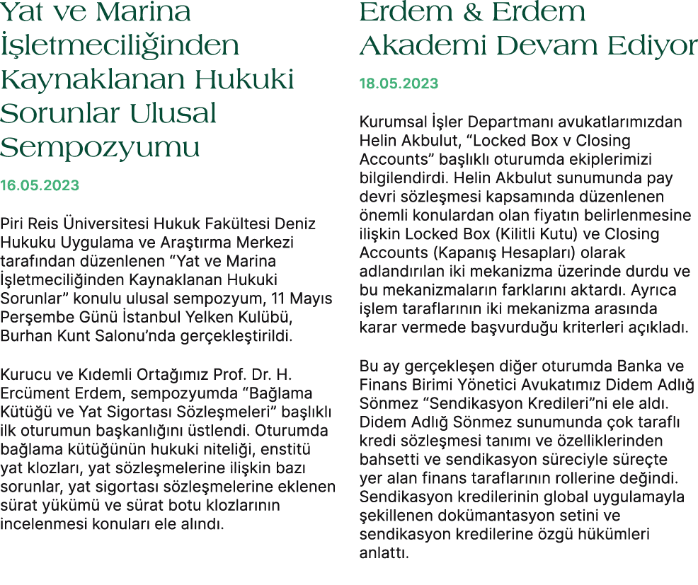 Yat ve Marina  letmecili inden Kaynaklanan Hukuki Sorunlar Ulusal Sempozyumu 16.05.2023 Piri Reis  niversitesi Hukuk...