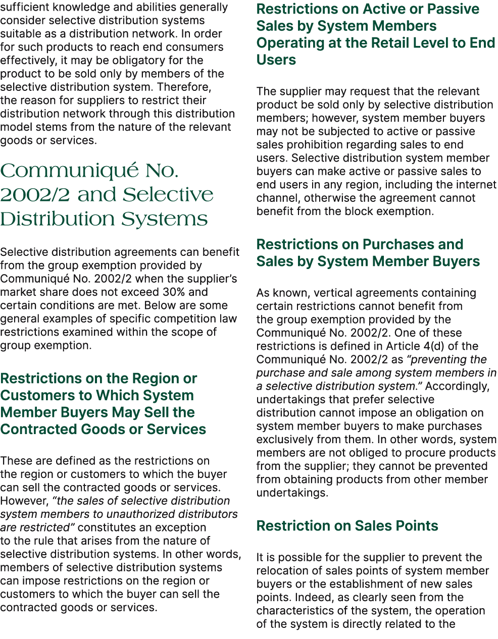 sufficient knowledge and abilities generally consider selective distribution systems suitable as a distribution netwo...