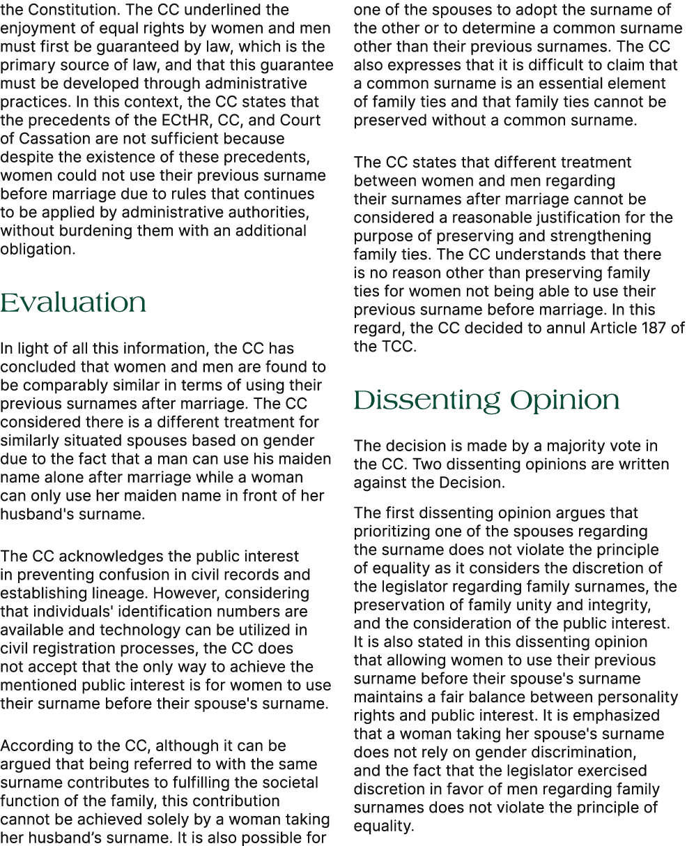 the Constitution. The CC underlined the enjoyment of equal rights by women and men must first be guaranteed by law, w...