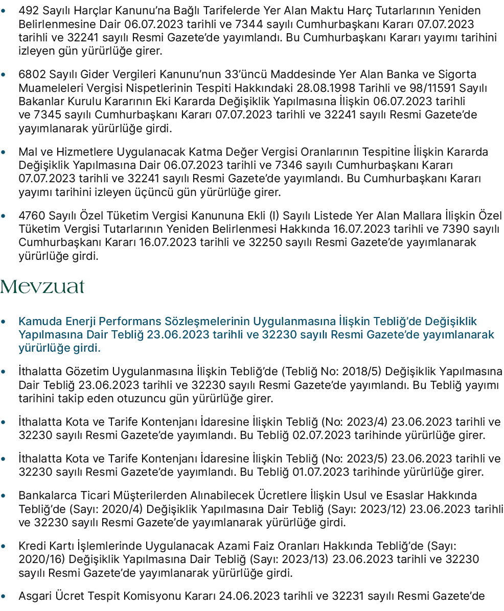 • 492 Say l Har lar Kanunu’na Ba l  Tarifelerde Yer Alan Maktu Har  Tutarlar n n Yeniden Belirlenmesine Dair 06.07.2...