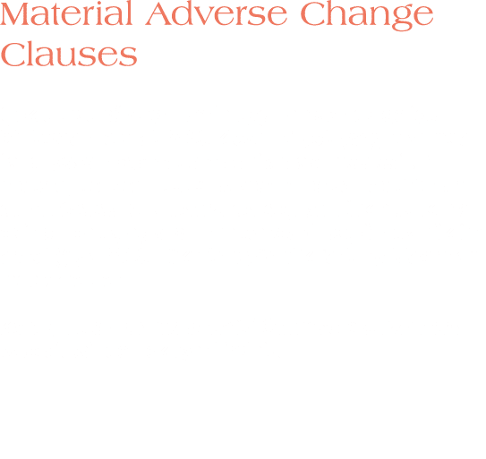 Material Adverse Change Clauses ok uluslu s zle melerin uygulamas nda geli en bir kavram olarak MAC klozu, bir ok ya...