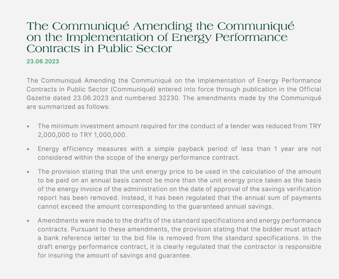 The Communiqu Amending the Communiqu  on the Implementation of Energy Performance Contracts in Public Sector 23.06.2...