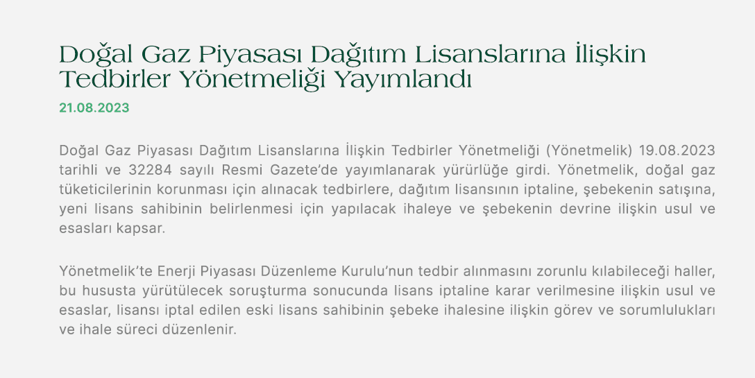 Do al Gaz Piyasas Da  t m Lisanslar na  li kin Tedbirler Y netmeli i Yay mland  21.08.2023 Do al Gaz Piyasas  Da  t ...