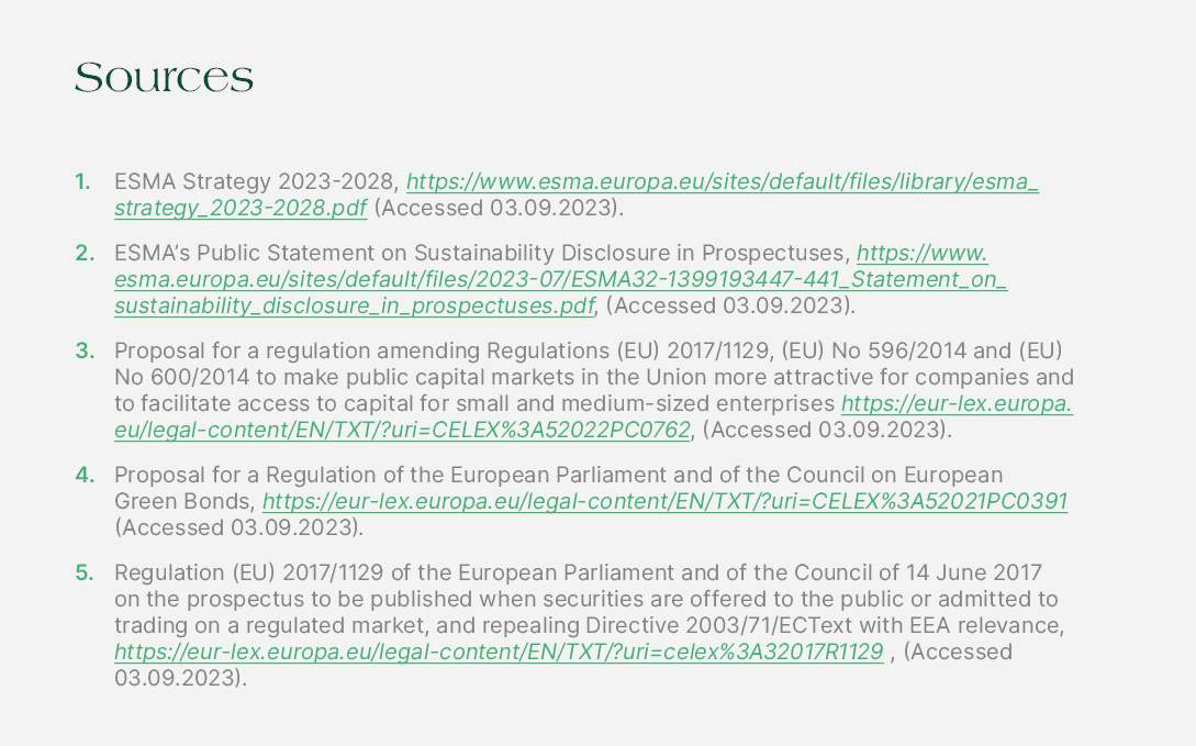 Sources 1. ESMA Strategy 2023 2028, https://www.esma.europa.eu/sites/default/files/library/esma_strategy_2023 2028.pd...