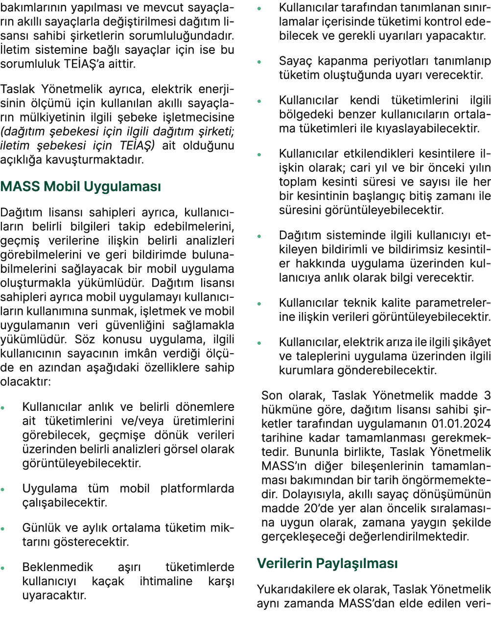 bak mlar n n yap lmas ve mevcut saya lar n ak ll  saya larla de i tirilmesi da  t m lisans  sahibi  irketlerin sorum...