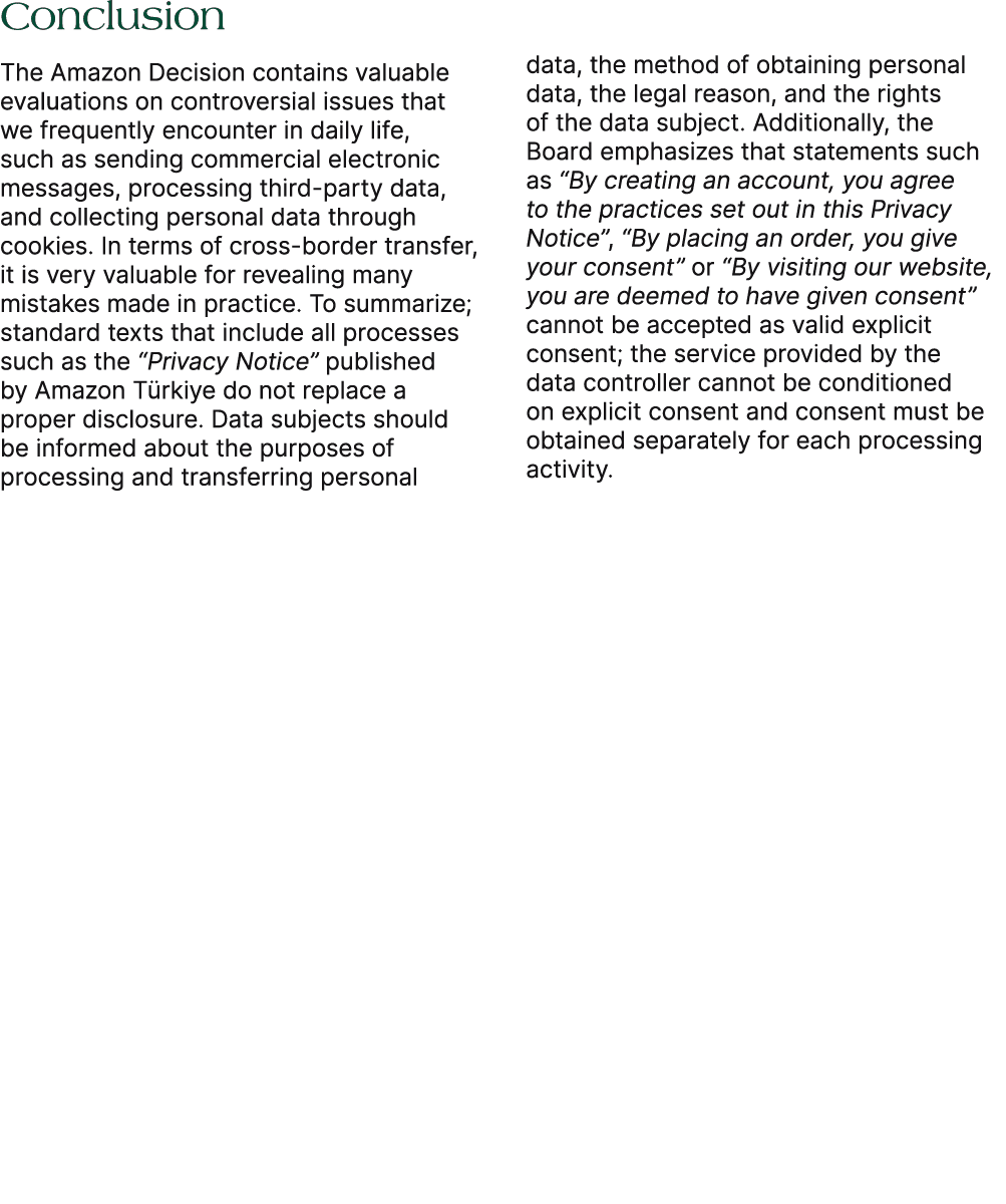 Conclusion The Amazon Decision contains valuable evaluations on controversial issues that we frequently encounter in ...